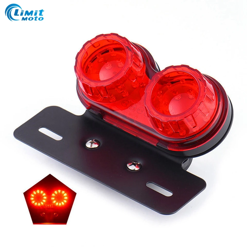 

Universal Motorcycle 12V LED Brake Tail Rear Light Flashers with License plate frame For Vintage Cafe Racer YAMAHA