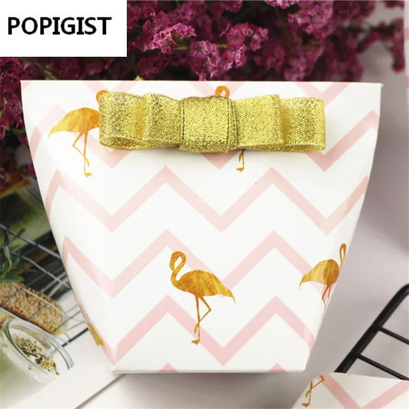 50pcs Flamingos wave Wedding Candy Box Chocolate paper Boxes wedding gifts for guests party supplies gift package | Дом и сад