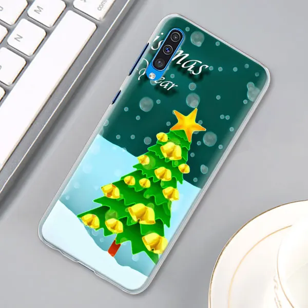 03 Счастливый новогоднее; рождественское Снежинка чехол КРЫШКА ДЛЯ samsung Galaxy A30 A40 A50 A70 A6 A8 плюс A7 A9 M30 чехол для телефона Coque - Цвет: 03