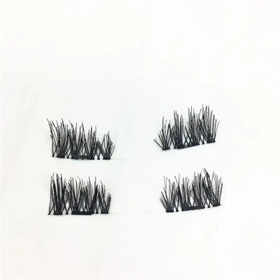1 Pair 4Pcs Double Magnetic Eye Lashes Makeup False Long think 3D magnetic false eyelashes Extension Tools Lahse C530 | Красота и