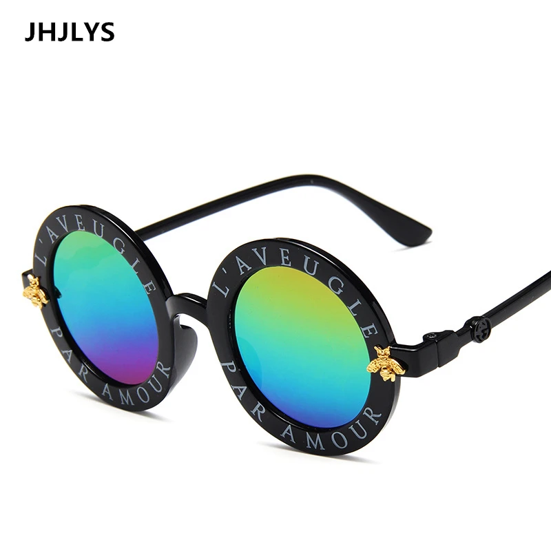 JHJLYS новые детские паровые Круглые Солнцезащитные очки для мальчиков и девочек ретро панк Солнцезащитные очки Роскошные детские очки - Цвет линз: C7