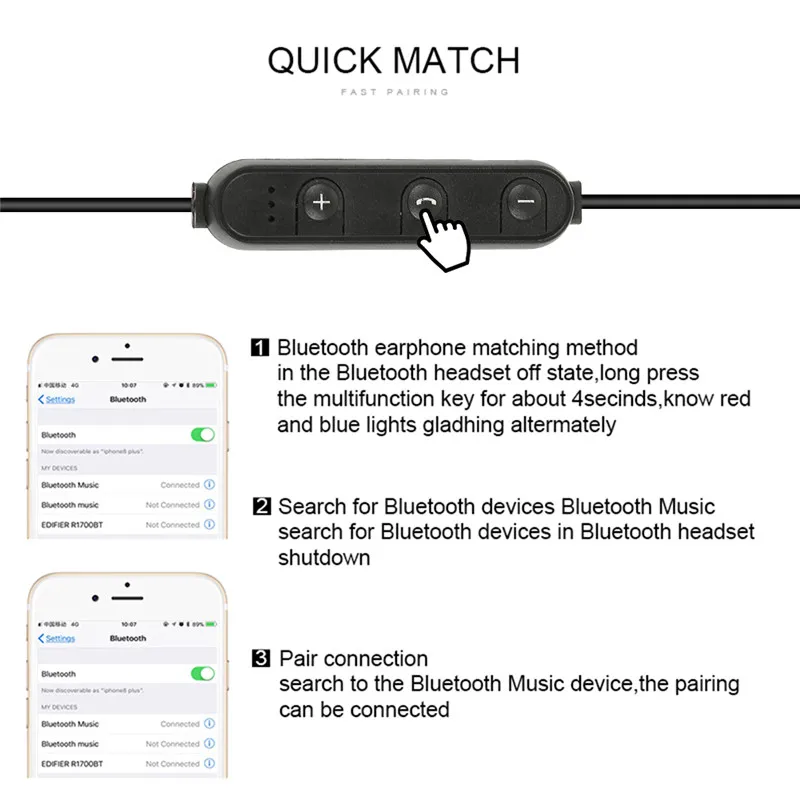 3 цвета Bluetooth 4 1 портативная Спортивная гарнитура с шейным ободом наушники для