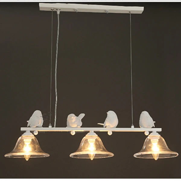 Простая Подвесная лампа в скандинавском стиле с 4 белыми птицами и 3