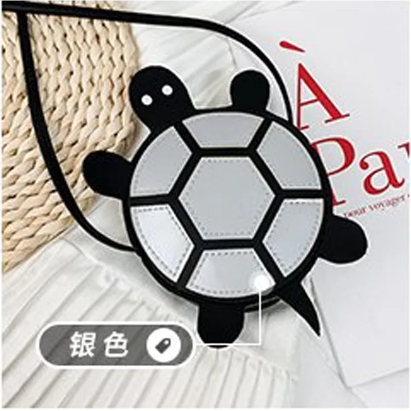 Tortoise Silver Сумка на плечо для девочек, сумка через плечо, сумочка для маленьких детей, мультяшная монетница - Цвет: Tortoise Silver