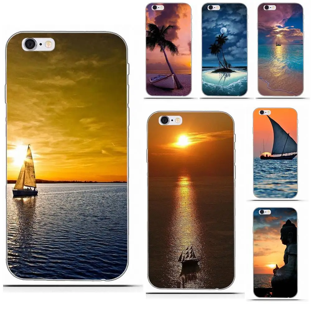 Мягкий чехол для Moto G G2 G3 HTC Desire 530 626 628 630 816 820 One A9 M7 M8 M9 M10 E9 Plus U11 Sunset Ship On Big