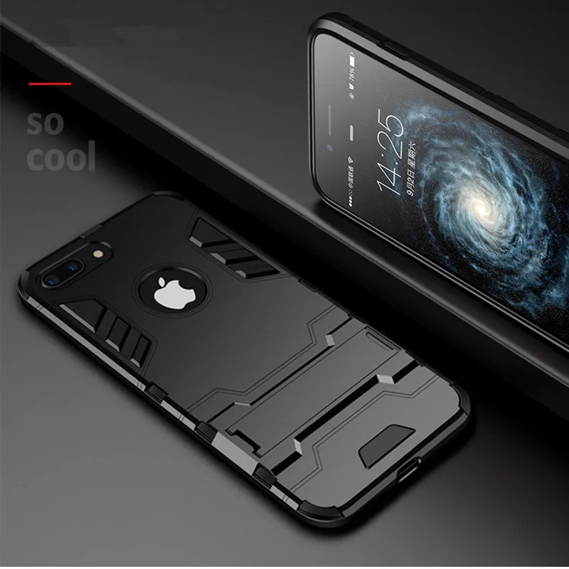 Роскошный противоударный чехол-держатель для телефона iPhone XS 7 8 6 6S Plus Гибридный