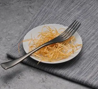 Fork Элегантный романтический классический черный набор столовых приборов из нержавеющей стали Западный набор столовых приборов вилка стейк нож столовая посуда - Цвет: Fork