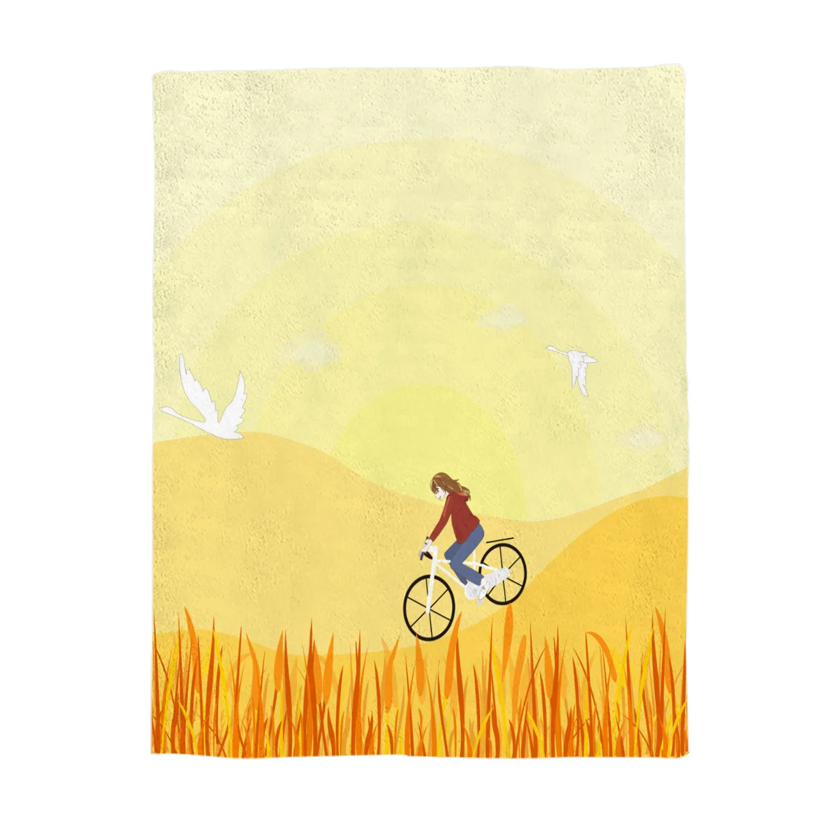 Мягкое Флисовое одеяло для велосипеда с кленовыми листьями очень теплое мягкое