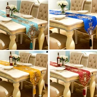 luxury classical european style wedding decoration modern table runner cotton table for wedding party chenille table cloth