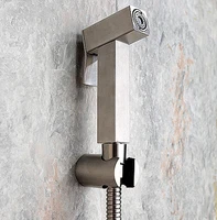 304 stainless steel brushed nickel bidet hand shower bidet faucet and sholder and shower toilet spray gun bd338