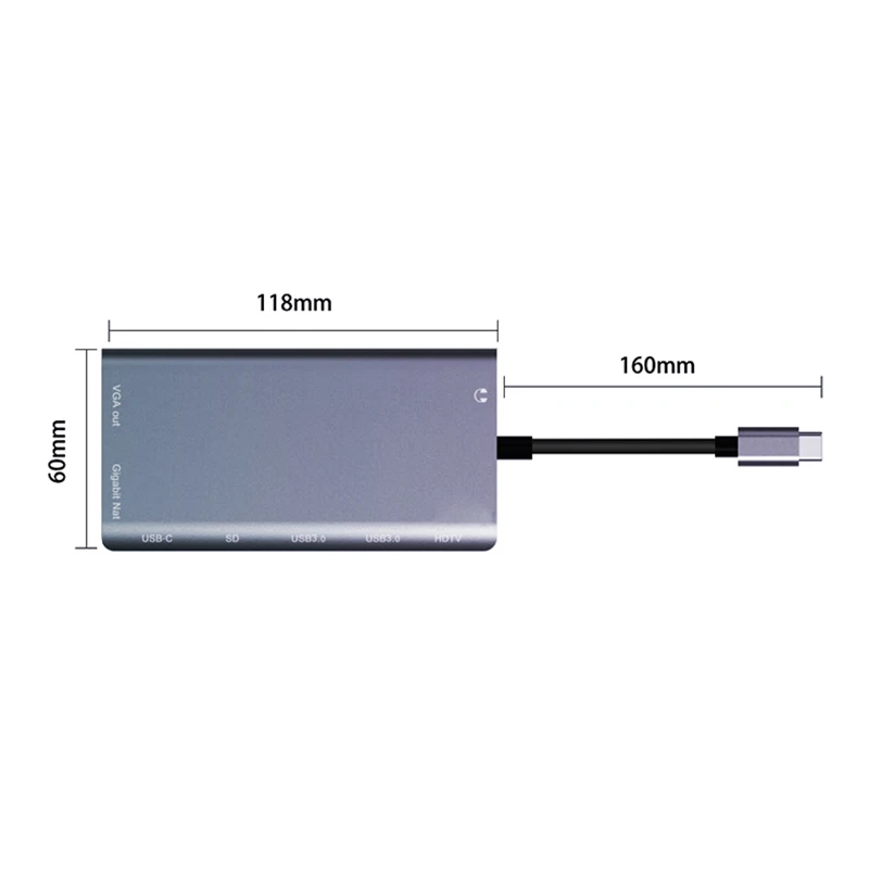 USBC к Rj45 Lan 4K HDMI VGA 2USB 3,0 SD слот для карт 8 в 1 Тип C док-адаптер концентратор для Macbook для samsung huawei Dex режим
