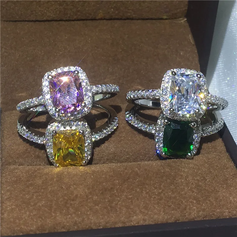 4 вида цветов Infinity ring в форме подушки с 5A циркониевые Cz цвета: золотистый