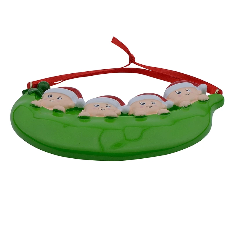 Смола Peapod семья из 4 рождественские украшения персонализированные подарки