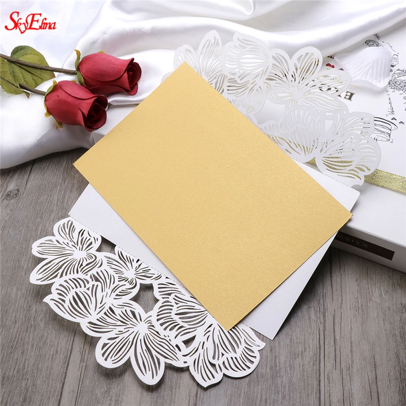 Свадебные приглашения 30 шт./лот Пригласительные открытки лазерная резка полые