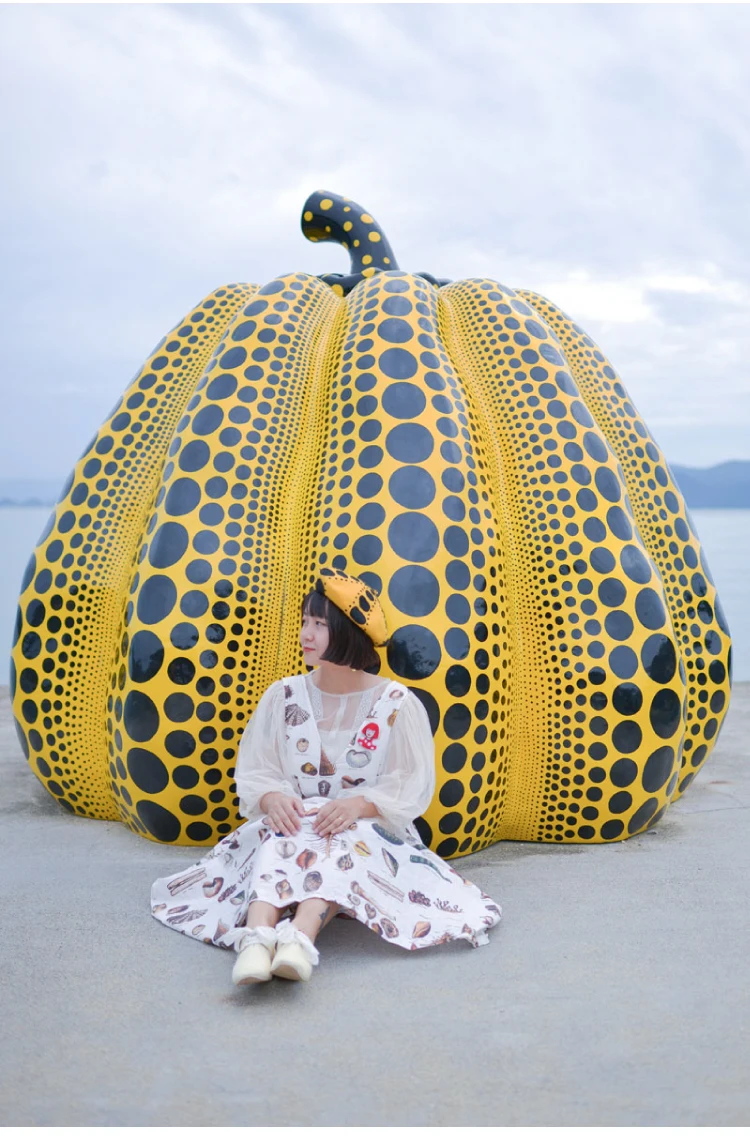 Faramita праздник Yayoi Kusama желтый Тыква Девушки Волнистые точки винтажные береты шерсть фетр ручной работы женская шляпа индивидуальность женщина