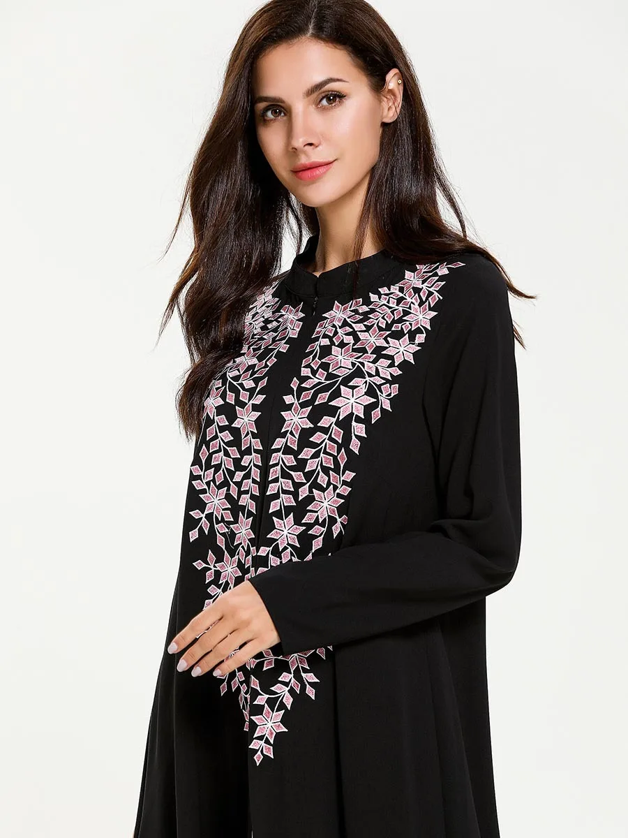 Большой размер женские мусульманские платья Рамадан черный Абаи кимоно Дубай