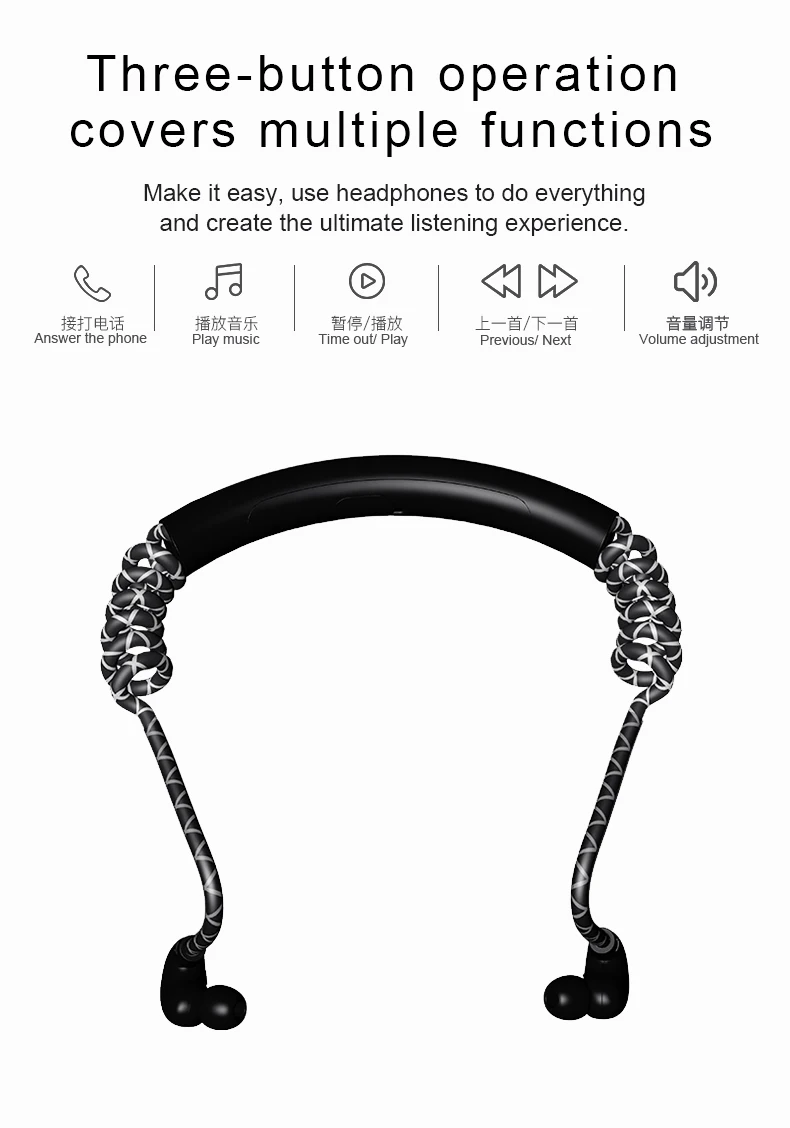 BS137 bluetooth наушники Born для спорта Бег беспроводной bluetooth 5,0 наушники гарнитура с микрофоном шейным ремешком
