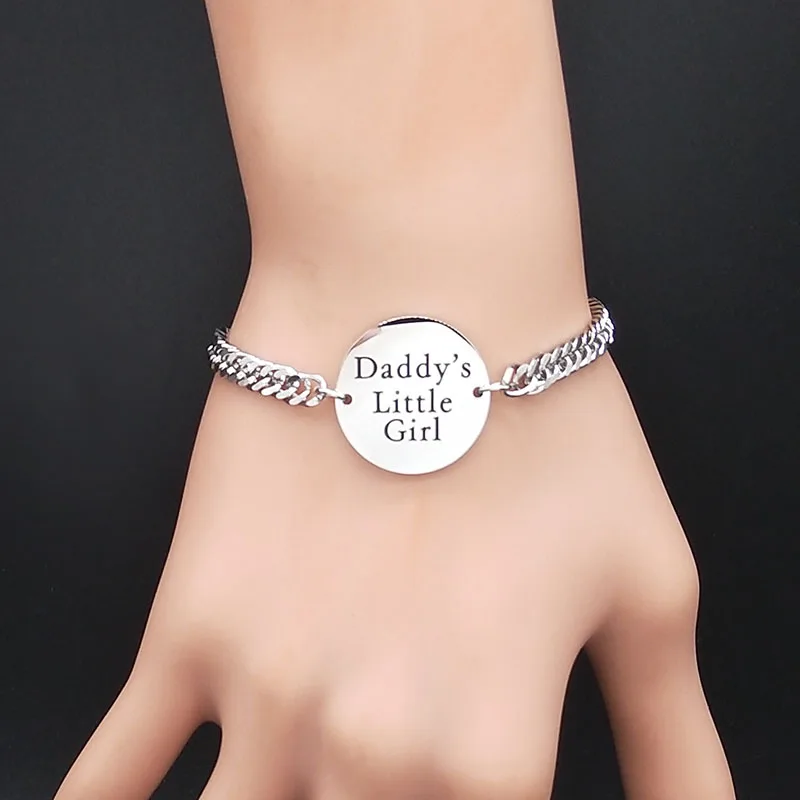 2021 браслет цепочка Daddys для маленькой девочки из нержавеющей стали мужские
