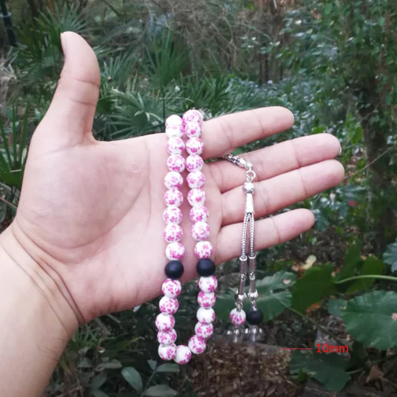 Турецкий Дизайн Agates Ceramics Tasbih Женские аксессуары tesbih металлические кисточки 8