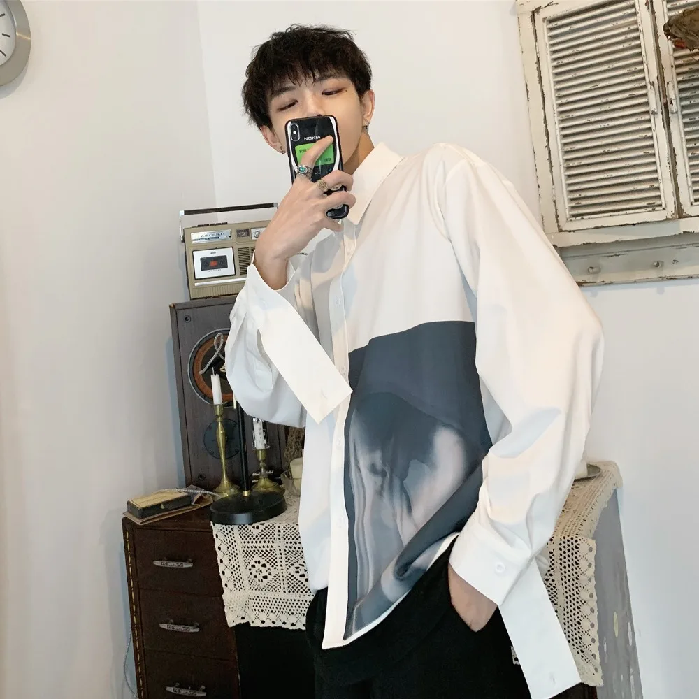 2019 корейский стиль для мужчин Ulzzang Freshing темпера t Youth Инди Попс Свободная
