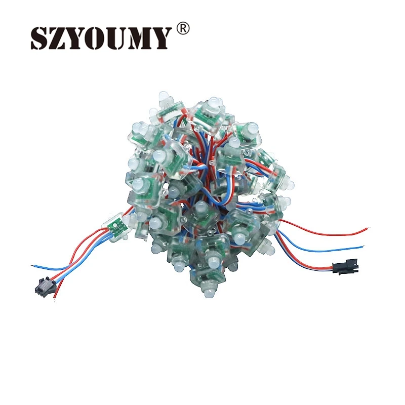 SZYOUMY DC 12V 5V LED квадратный диффузный модуль WS2801 WS2811 адресуемый RGB Pixel String 12mm Node Light IP68