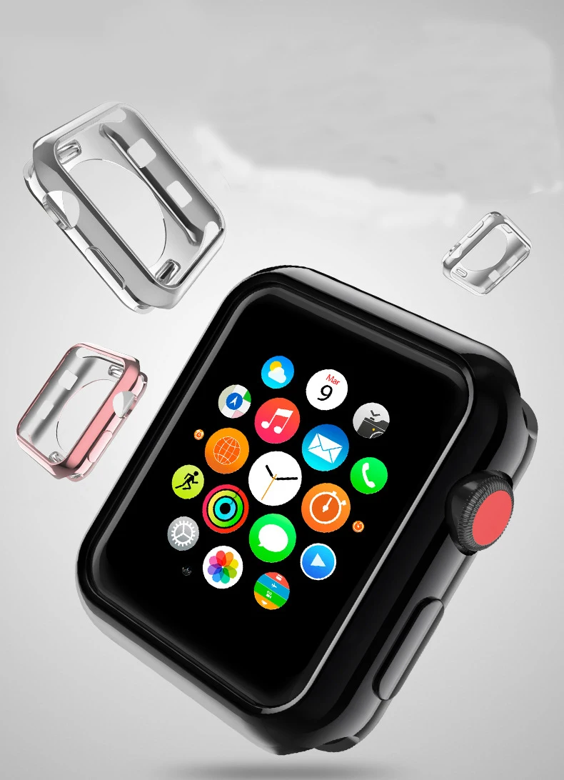 For Apple Watch Series 2/3 TPU Scratch-resistant Flexible Soft Case Slim Lightweight Protective Bumper Cover iWatch Accessories |