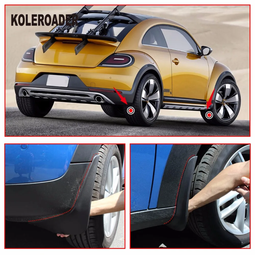 Экстерьера автомобиля Брызговики для VW Beetle 2012 2017 Volkswagen передние и задние