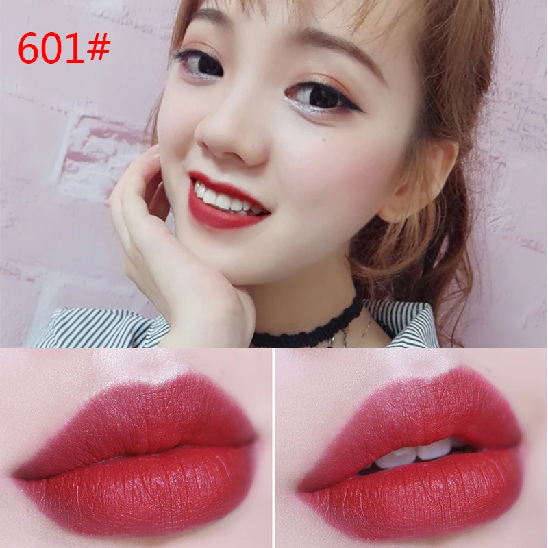 601 ICYCHEER 6 цветов Новая косметика Помада матовая Водонепроницаемая бальзам для губ палочки для губ Косметика легко носить матовая помада Batom - Цвет: 601