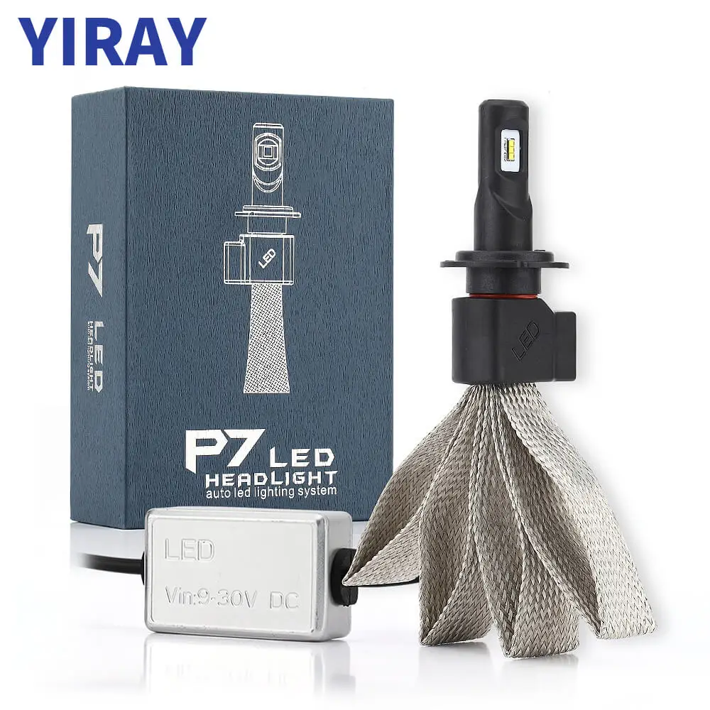 Светодиодный светильник YIRAY для автомобиля с оплеткой излучающий P7 9600LM Лампа H1 H3