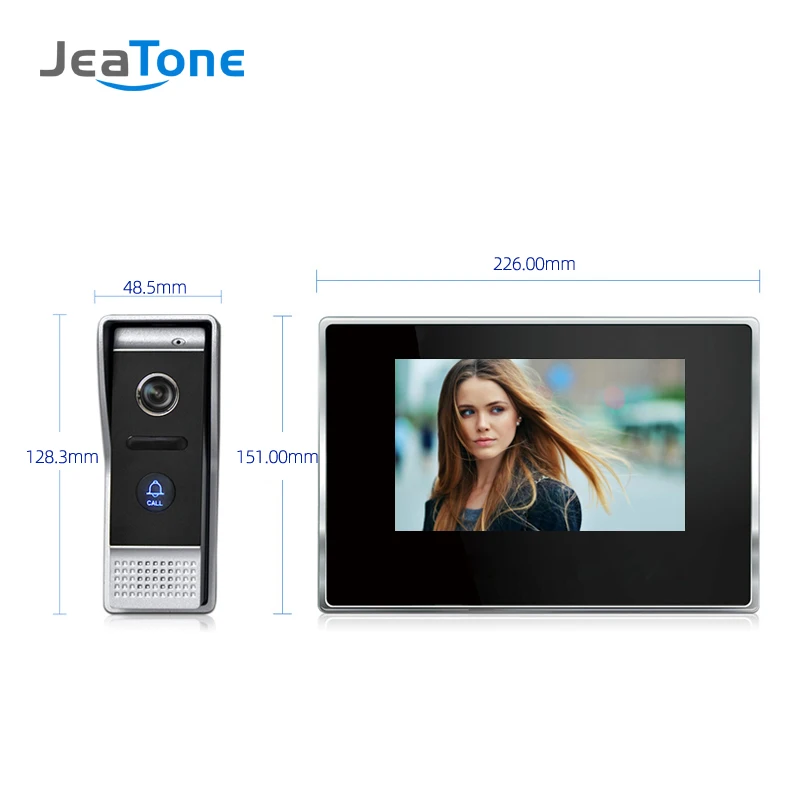 JeaTone 7 дюймов wifi IP видео домофон комплект дверной звонок Дверной динамик система контроля доступа сенсорный экран Обнаружение движения