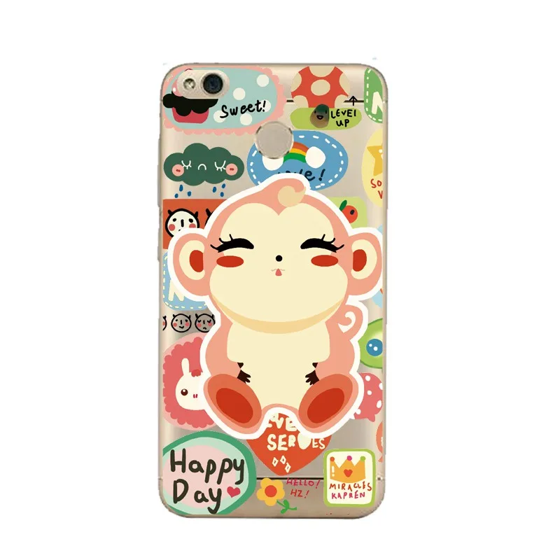 Cartoon Monkey Cute Hand cat Flower Soft Clear TPU Phone Case For xiaomi redmi 4x 4a note5a note4x 5s mi6 note3 Free Shipping | Мобильные