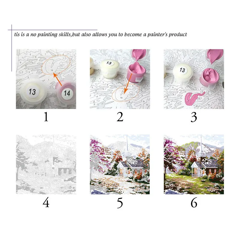 Осенние уличные пейзажи Diy картина маслом по цифровому набору Настенная