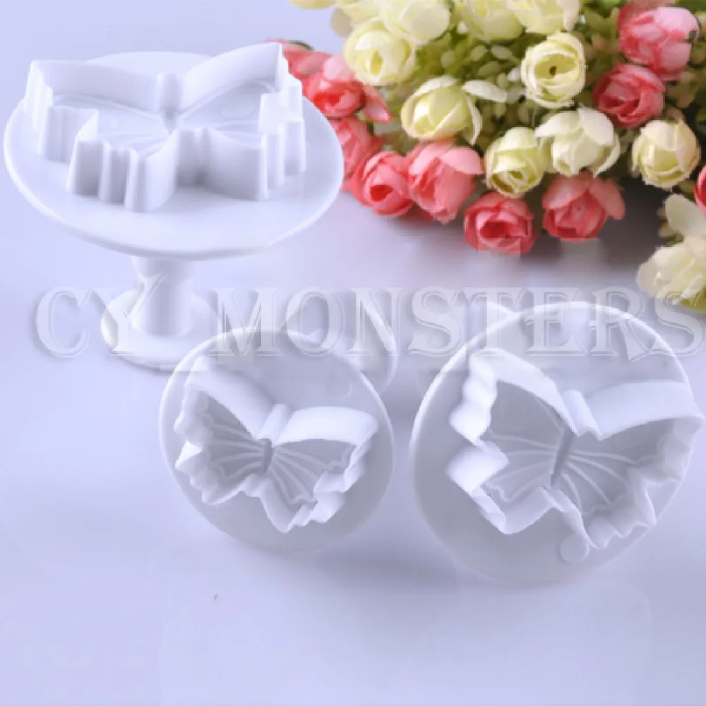 3 шт./компл. Формочки в форме бабочки Fondant для торта печенья Sugarcraft Плунжер