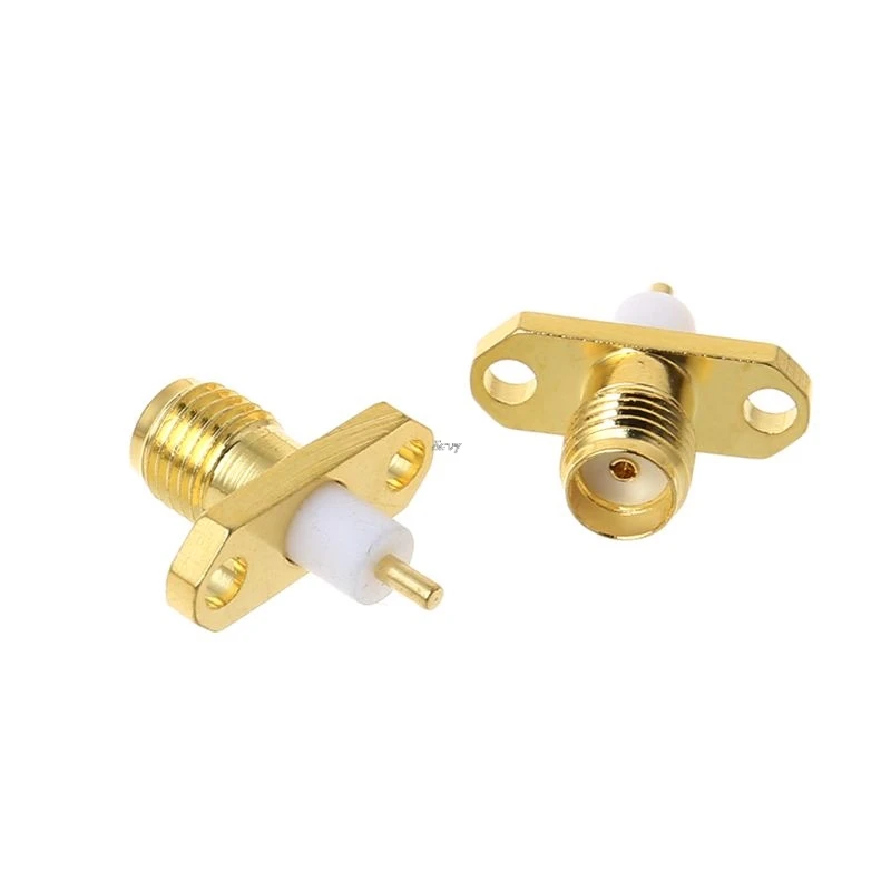 10 шт. SMA женский 2 отверстие фланец PTFE припой адаптер для монтажа на панель RF