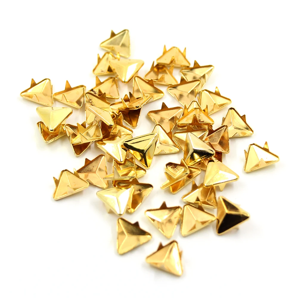 100pcs High Quality 12/16MM Rivets Metal Studs Gold Three Claws Rivet For Leather Spikes Shoes Clothes Bracelet | Дом и сад