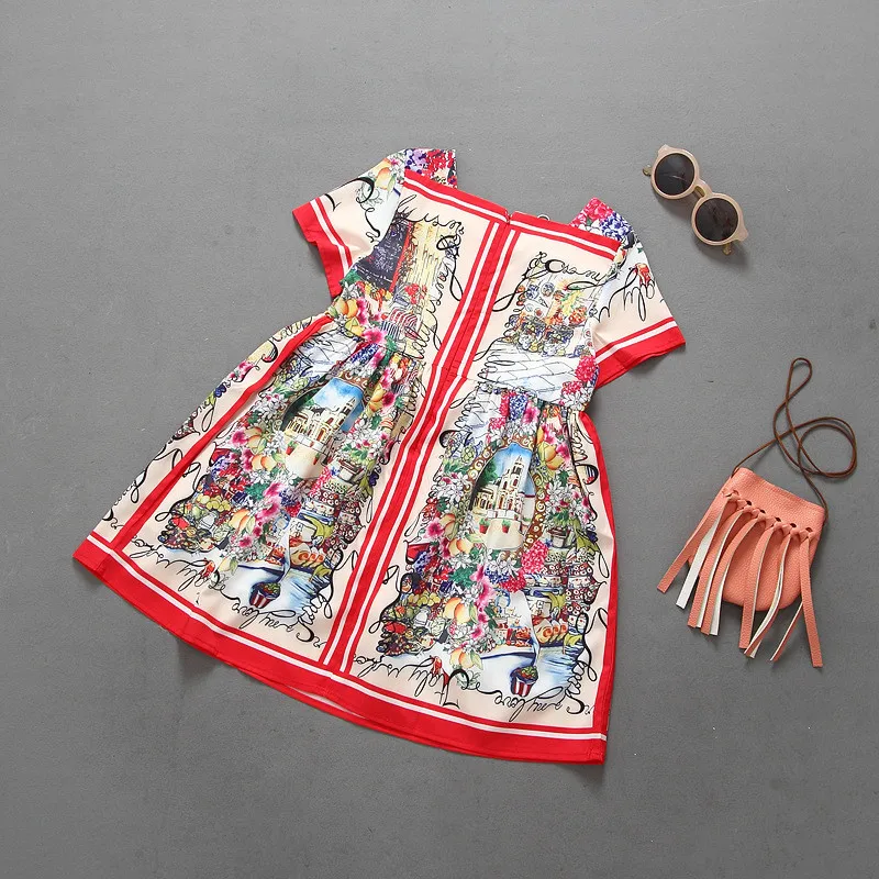 Детское летнее платье с цветочным принтом 2020 |