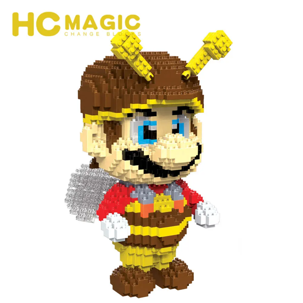 HC MAGIC 9010 алмазные строительные блоки Марио пчела детская сборка подарки DIY