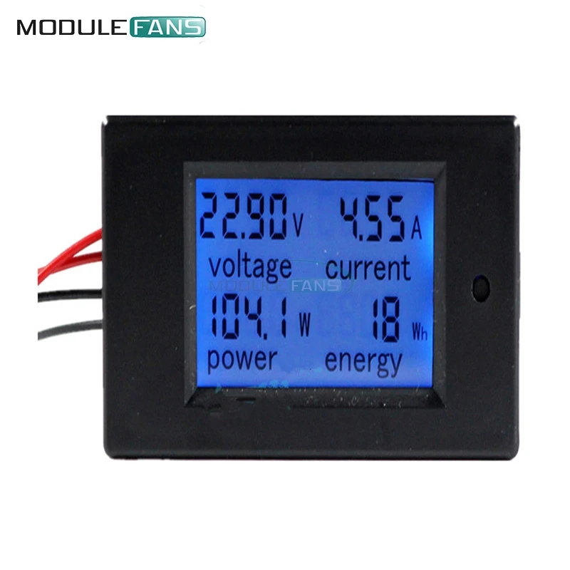 20A DC 100V LCD цифровой вольт напряжение ватт ток измеритель мощности Амперметр