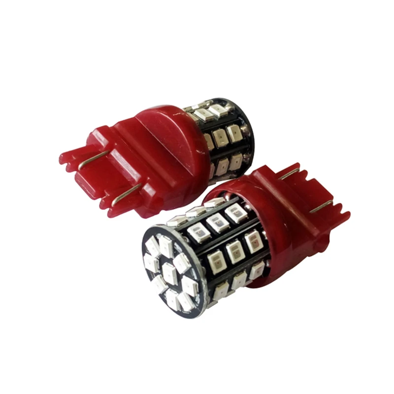 Красный Автомобильный Стайлинг 12 В 24 T20 7443 w21/5 Вт 2835 33SMD светодиодная лампа для