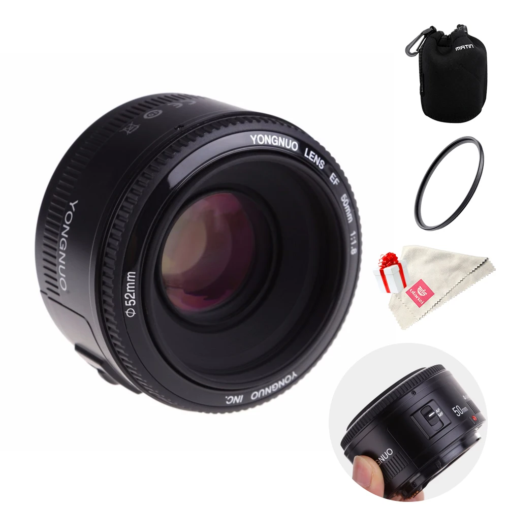 YONGNUO 50 мм YN50MM F1.8 для Canon объектив с фиксированным фокусом большой диафрагмой