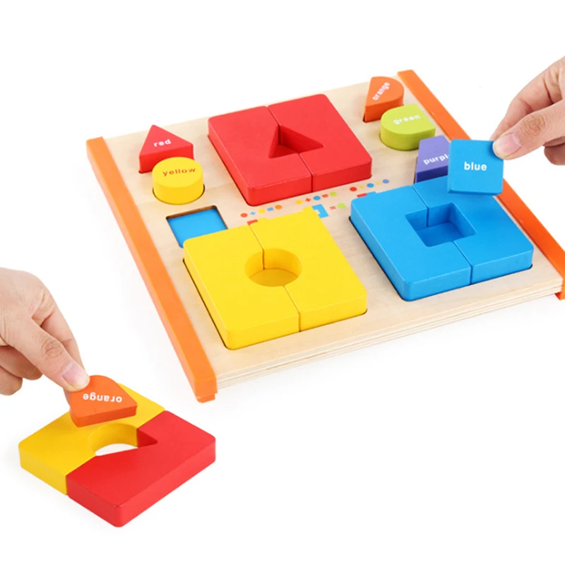 3D деревянные пазлы настольные игрушки подарки определение цветов Tangram Пазлы для
