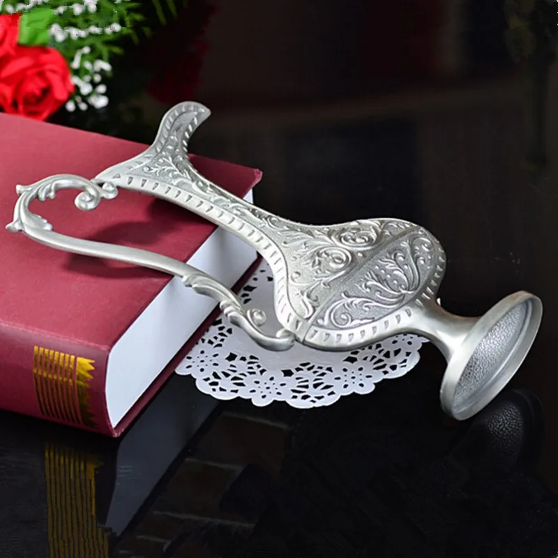 

Statue decoration factory outlets pewter plated with handle metal flower vase for home decoration home carved crafts Gift