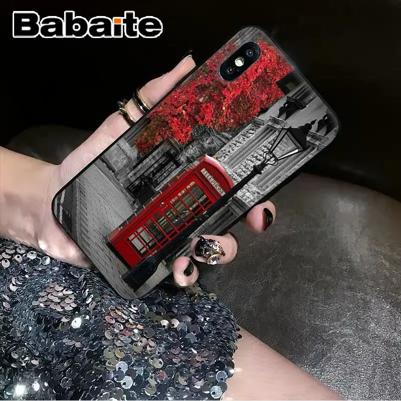 Babaite Лондонский автобус Англия телефон винтажный черный мягкий чехол для