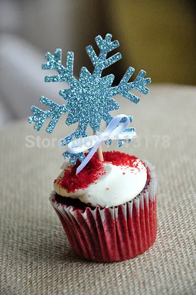 Дешевая блестящая чашка со снежинками топпер для торта на день рождения Топпер