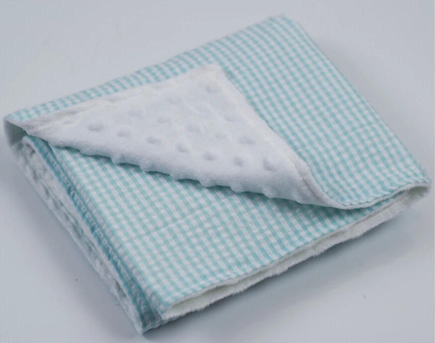 

Monogram Embroidered Baby Seersucker Mink Blanket free shipping