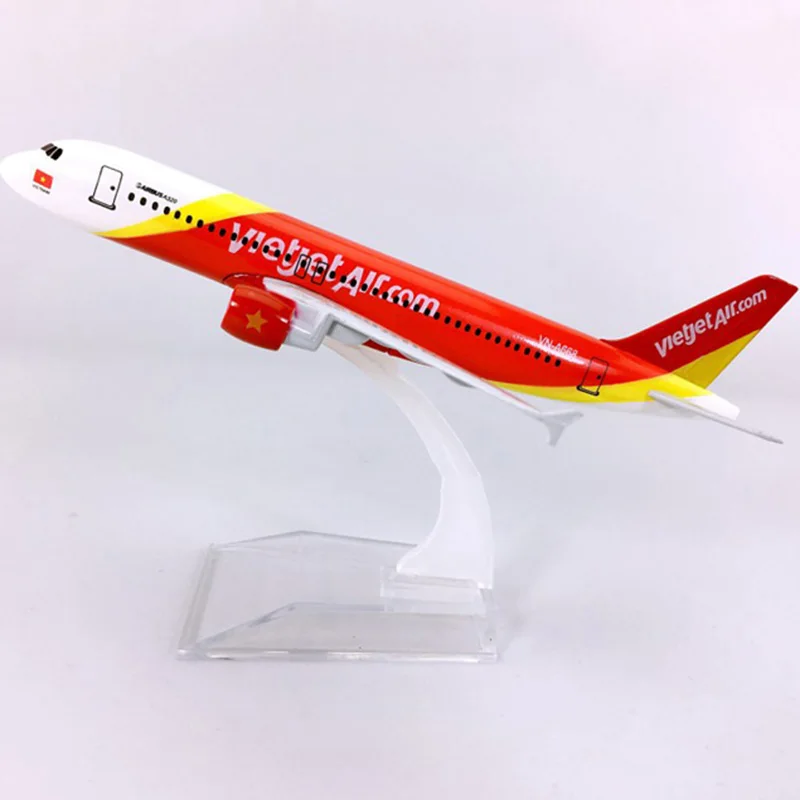 16 см 1:400 Vietjetair Vietnam Airbus A320 200 модель с базовым сплавом самолета Коллекционная