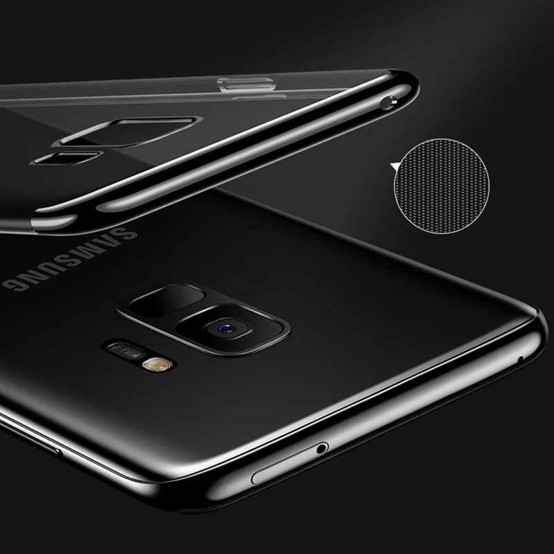 Luxury Plating Soft Clear Gel Silicone Cases For Samsung Galaxy A3/A5/A7 2017 Transparent Back Cover A8 Plus 2018 |