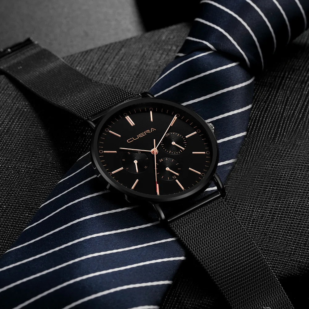 

Gofuly New 2019 Fashion Mens Watch Slim Mesh Steel Waterproof Minimalist Wrist Watches Luxury Brand Sport Watches