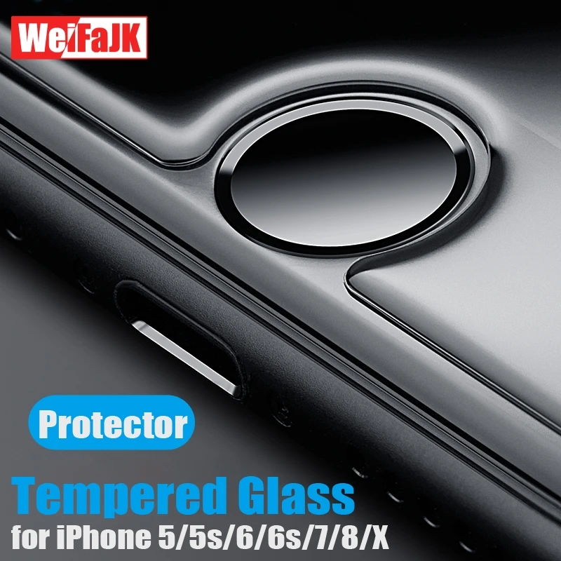 WeiFaJK стекло для iPhone 6 6s 7 8 Plus 5 5S SE закаленное полное покрытие X Защитная пленка