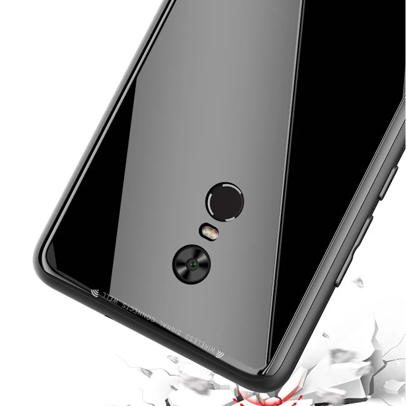 Жесткий чехол для Xiaomi Redmi Note 5/5A/5 Pro/Redmi 4 4X Стекло 9 H задняя крышка черный красный